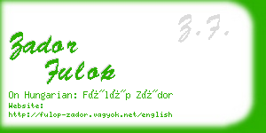 zador fulop business card